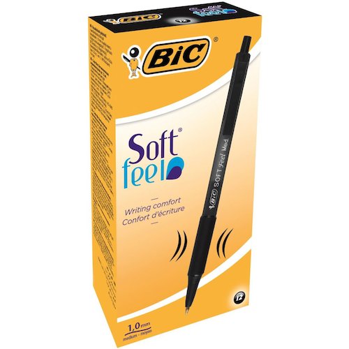 Bic SoftFeel Clic Retractable Rubberised Barrel Pen (68744BC)