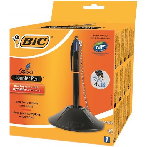 Bic 4 Colour Way Counter Pen Refillable Retractable Medium (68982BC)