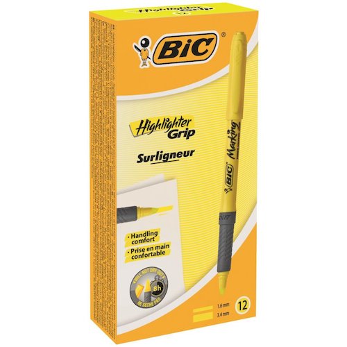 Bic Grip Highlighter Pen Chisel Tip (68989BC)