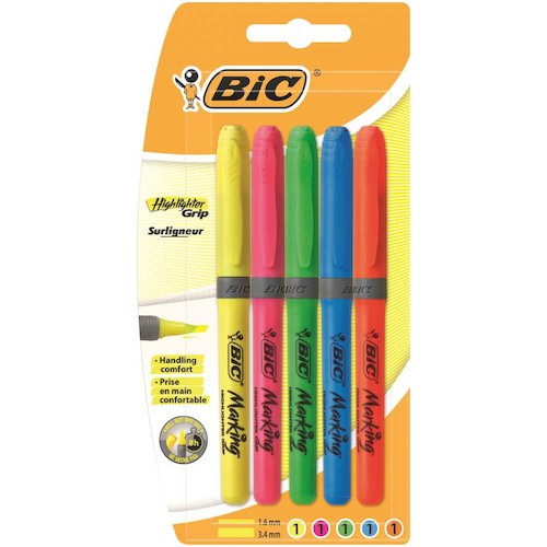 Bic Grip Highlighter Pen Chisel Tip (68996BC)