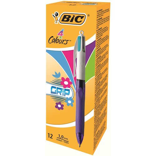 Bic 4 Colours Grip Fashion Ballpoint Pen (69108BC)