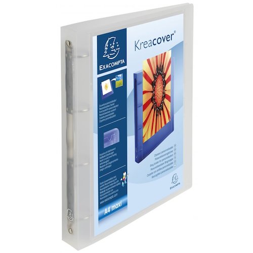 Exacompta Kreacover Ring Binder Polypropylene 4 O Ring A4 Maxi 30mm Rings Frosted (Pack 12) (69567EX)