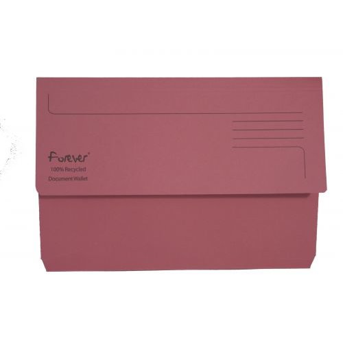 Exacompta Forever Document Wallet Manilla Foolscap Half Flap 290gsm Pink (Pack 25) (69707EX)