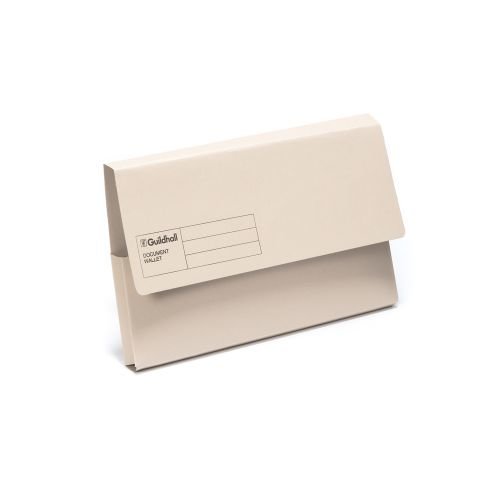Guildhall Blue Angel Document Wallet Manilla Foolscap Half Flap 285gsm Buff (Pack 50) (69889EX)