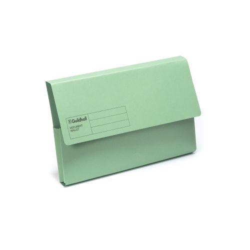 Guildhall Blue Angel Document Wallet Manilla Foolscap Half Flap 285gsm Green (Pack 50) (69896EX)