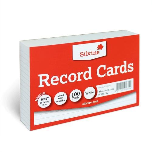 ValueX Record Cards Ruled 152x102mm White (Pack 100) (70414SC)