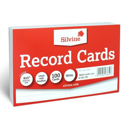 ValueX Record Cards Ruled Both Sides 203x127mm White (Pack 100) (70421SC)