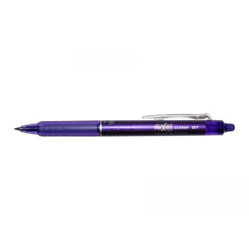 Pilot FriXion Clicker Erasable Retractable Gel Rollerball Pen 0.7mm Tip 0.35mm Line Violet (Pack 12) (70722PT)