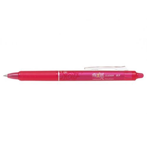 Pilot FriXion Clicker Erasable Retractable Gel Rollerball Pen 0.7mm Tip 0.35mm Line Pink (Pack 12) (70729PT)