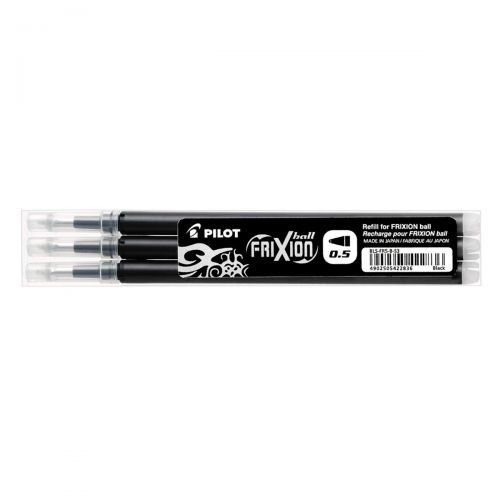Pilot Refill for FriXion Ball/Clicker Pens 0.5mm Tip Black (Pack 3) (70771PT)
