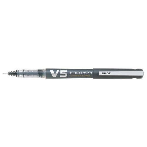 Pilot Begreen V5 Hi Tecpoint Cartridge System Liquid Ink Rollerball Pen Recycled 0.5mm Tip 0.3mm Line Black (Pack 10) (PI42827)