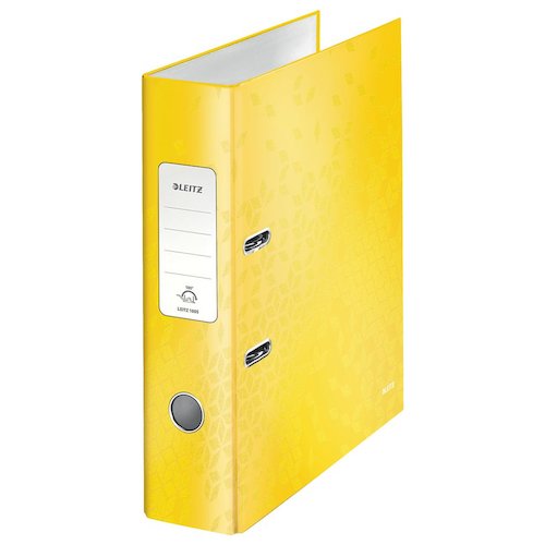 Leitz WOW Lever Arch File 80mm Spine for 600 Sheets A4 Yellow (72031AC)