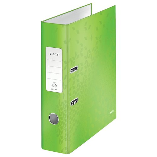 Leitz WOW Lever Arch File 80mm Spine for 600 Sheets A4 Green (72038AC)