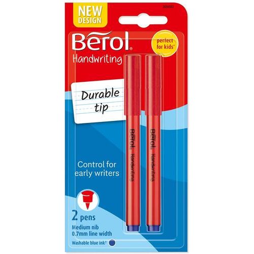 Berol Handwriting Pen 0.6mm Line Blue (Pack 2) (72927NR)