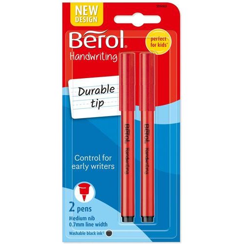 Berol Handwriting Pen 0.6mm Line Black (Pack 2) (72934NR)
