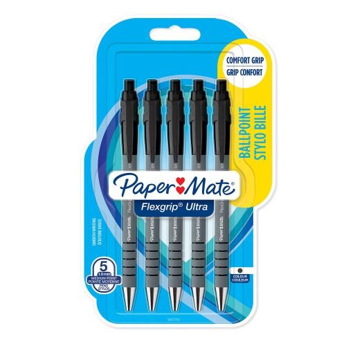 Paper Mate Flexgrip Ultra Retractable Ballpoint Pen Medium Point 1.0mm Black (73060NR)