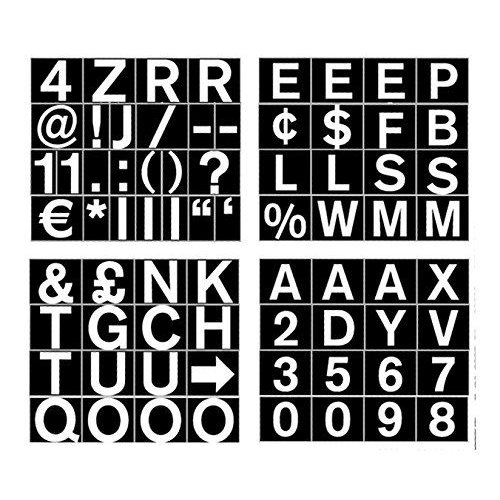 Bi Office Magnetic Letters Numbers and Symbols 23mm White on Black CAR0702 (73123BS)