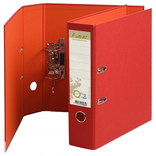 Exacompta Forever Prem Touch Lever Arch File Paper on Board A4 80mm Spine Width Red (Pack 10) (74033EX)