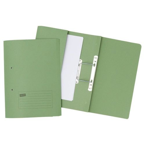 Forever Spring Pocket Transfer File Manilla Foolscap 300gsm Green (Pack 25) (74152EX)