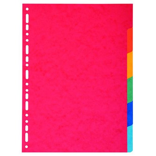 Exacompta Forever Recycled Divider 6 Part A4 220gsm Card Vivid Assorted Colours (74180EX)