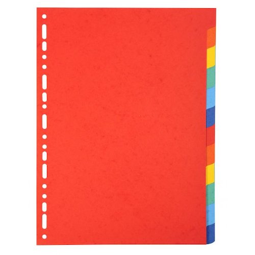 Exacompta Forever Recycled Divider 12 Part A4 220gsm Card Vivid Assorted Colours (74194EX)