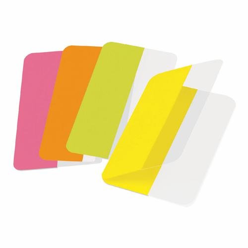 3L Twin Index Tabs Permanent 12x40mm Assorted Colours (Pack 24) (74211PL)