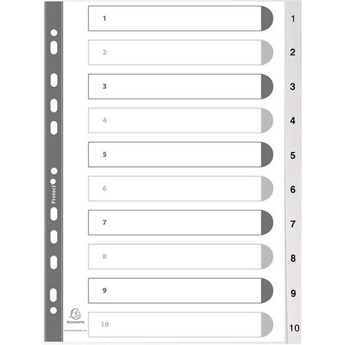 Exacompta Index 1 10 A4 120 Micron Polypropylene White (74285EX)