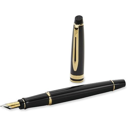 Waterman Expert Fountain Pen Black/Gold Barrel Blue Ink Gift Box (76031NR)