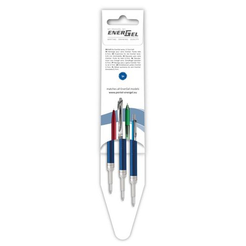 Pentel Refill for Pentel EnerGel Pen 0.7mm Blue 3 Refills Per Wallet (Pack 12) LR7 3C (76308PE)