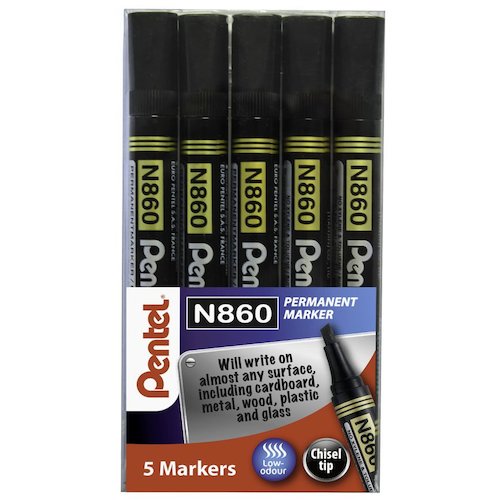 Pentel N860 Permanent Marker Chisel Tip (76343PE)