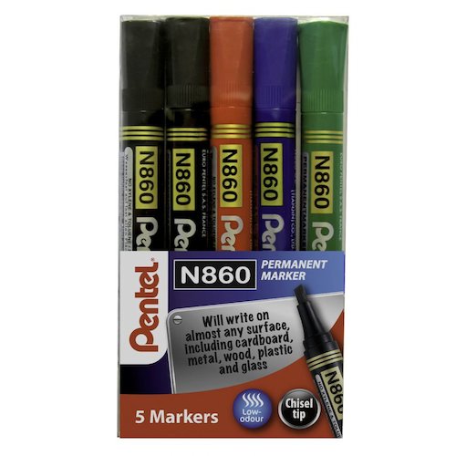 Pentel N860 Permanent Marker Chisel Tip (76350PE)
