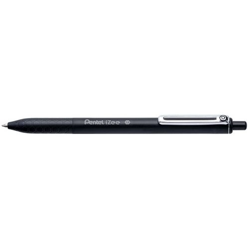 Pentel IZEE Ballpoint Pen Retractable 1.0mm Tip 0.5mm Line Black (Pack 12) BX470 A (76399PE)