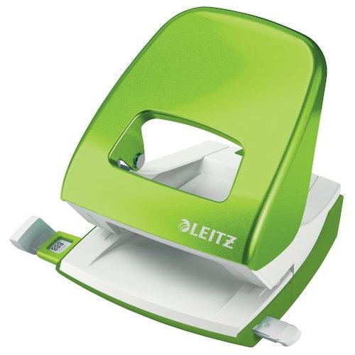 Leitz 5008 WOW 2 Hole Punch Metal 30 Sheet Green 50081054 (76861AC)