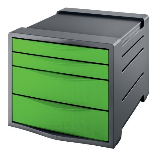 Rexel Choices Drawer Cabinet (Grey/Green) 2115612 (77260AC)
