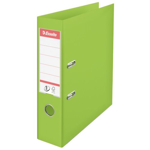 Esselte No. 1 Power Lever Arch File PP Slotted 75mm Spine A4 Green (77421AC)