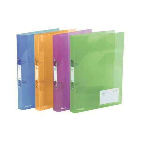 Rexel Ice Ring Binder Polypropylene 2 O Ring 25mm A4 Translucent Assorted (77666AC)