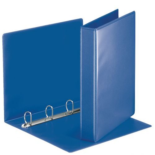 Esselte Essentials Presentation Ring Binder Polypropylene 4 D Ring A4 30mm Rings Blue (Pack 10) 49715 (77848AC)