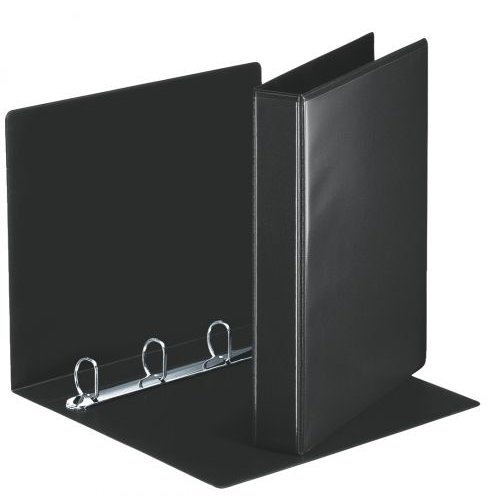 Esselte Essentials Presentation Ring Binder Polypropylene 4 D Ring A4 30mm Rings Black (Pack 10) 49717 (77855AC)
