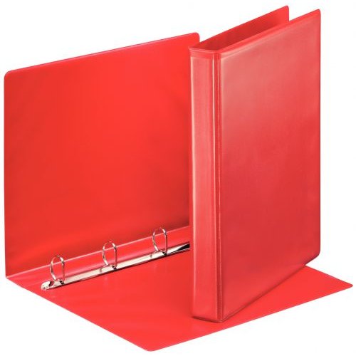 Esselte Essentials Presentation Ring Binder Polypropylene 4 D Ring A4 25mm Rings Red (Pack 10) 49731 (77883AC)