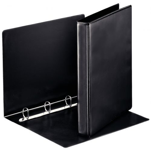 Esselte Essentials Presentation Ring Binder Polypropylene 4 D Ring A4 25mm Rings Black (Pack 10) 49733 (77897AC)