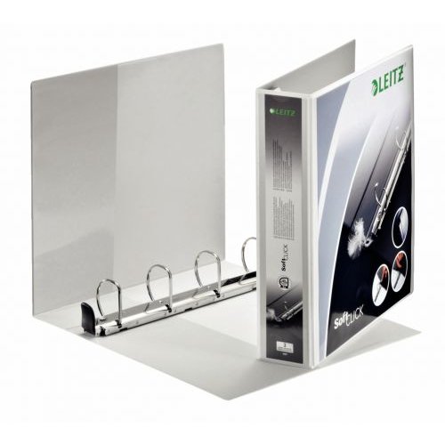 Leitz Premium SoftClick Presentation Ring Binder Polypropylene 4 D Ring A4 Plus 40mm Rings White (Pack 4) 42030001 (77974AC)