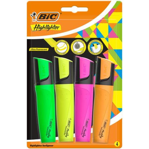 Bic Highlighter Pen with Clip Chisel Tip (78100BC)