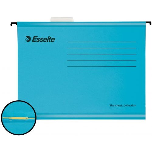 Esselte Pendaflex A4 Reinforced Suspension File Card V Base Blue (Pack 10) 93130 (78723AC)