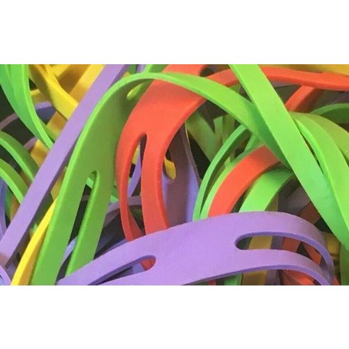 ValueX Rubber X Band Assorted Colours 150mm Diameter 100grams (80116LM)
