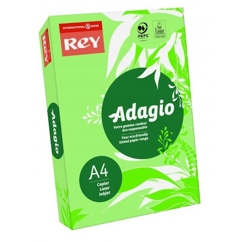 Rey Adagio Paper A4 80gsm Leaf Green (Ream 500) ADAGI080X939 (83924PC)