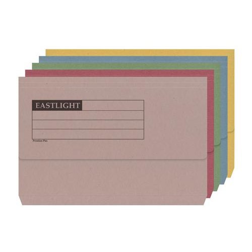 ValueX Document Wallet Manilla Foolscap Half Flap 285gsm Assorted (Pack 50) (84876PG)