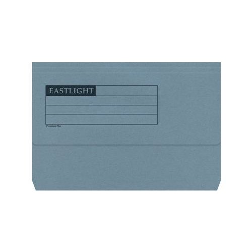 ValueX Document Wallet Manilla Foolscap Half Flap 285gsm Blue (Pack 50) (84890PG)