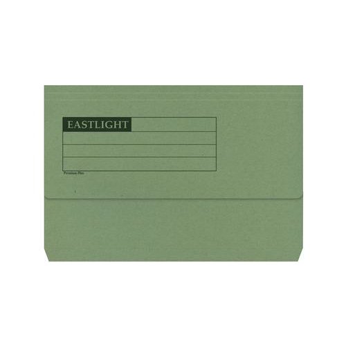 ValueX Document Wallet Manilla Foolscap Half Flap 285gsm Green (Pack 50) (84897PG)