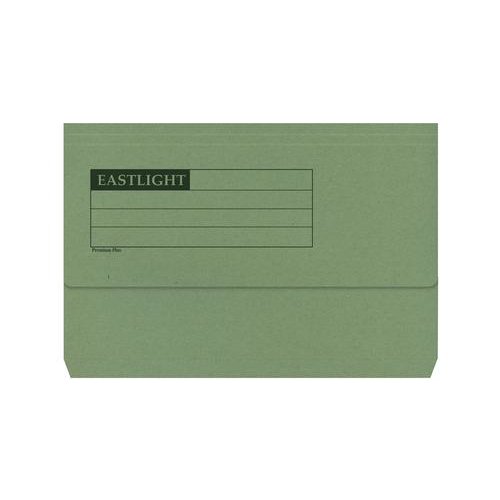 ValueX Document Wallet Manilla Foolscap Half Flap 285gsm Green (Pack 50) (84897PG)