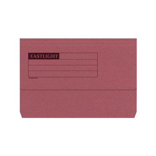 ValueX Document Wallet Manilla Foolscap Half Flap 285gsm Red (Pack 50) (84904PG)